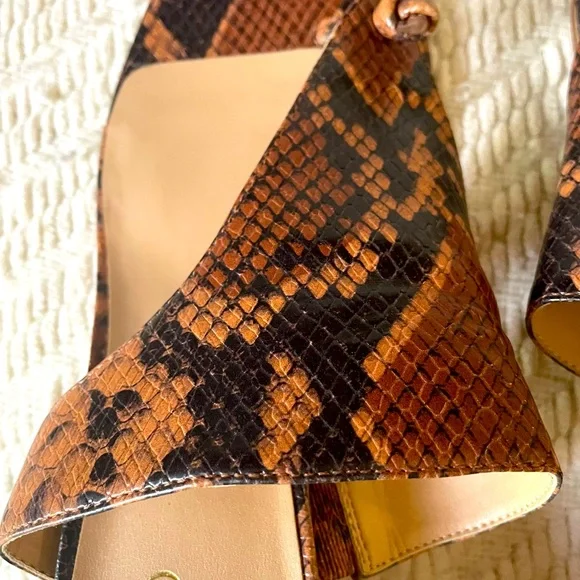 Franco Sarto Snakeskin Print Leather Sandals - Picture 4 of 5
